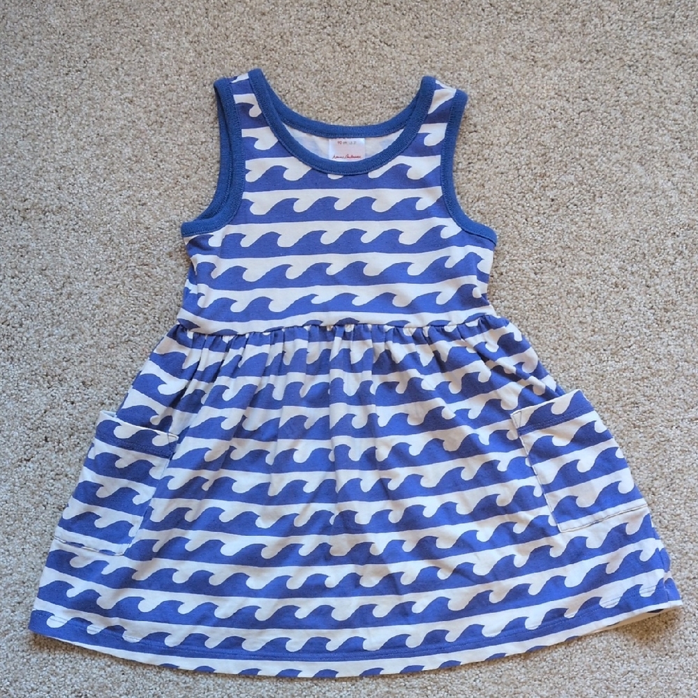 Hanna Andersson Blue and White Wave Dress